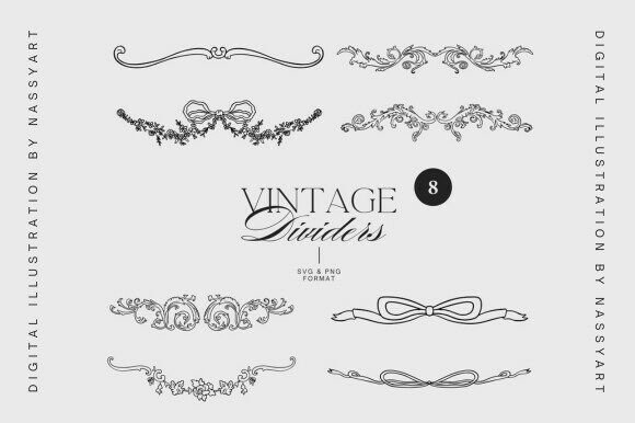 8 Decorative Vintage Dividers Set: Graphics & Illustrations