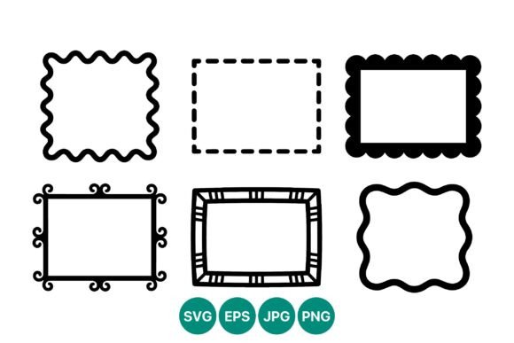 Black Decorative Vector Frames Set for Graphics and Illustrations