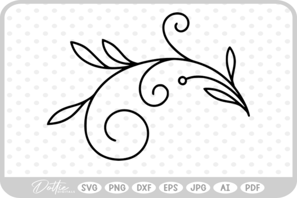 Botanical Decorative Branch SVG PNG DXF