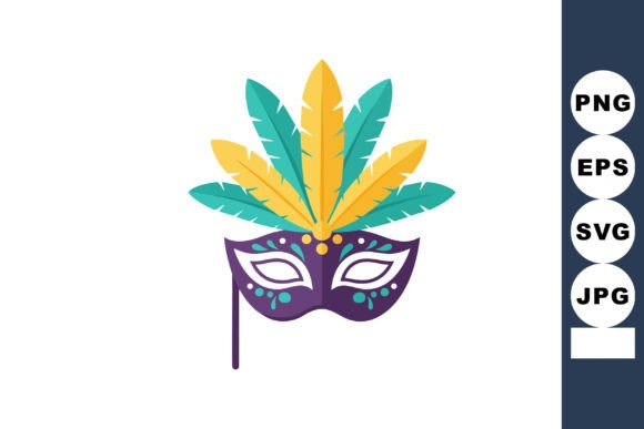 Carnival Mask with Decorative Yellow and