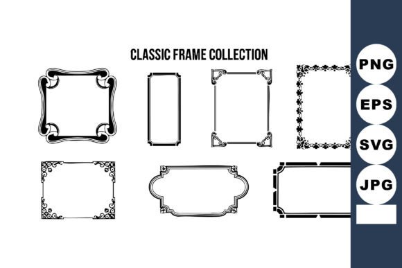 Classic Decorative Black Vintage Frame C: Graphics & Illustrations