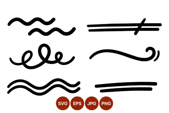 Decorative Black Line Swirls Vector Graphics