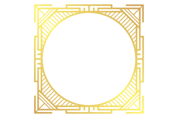 Decorative Border in Art Deco Style: Graphics for Local Business Branding