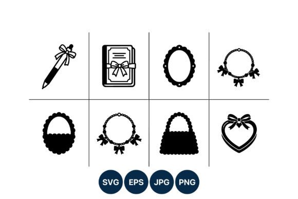 Decorative Bows Vector Icons for Graphics and Illustrations