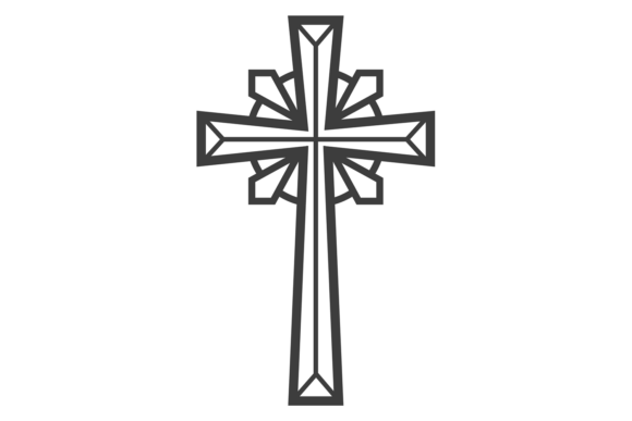 Decorative Cross. Christian Faith Black Graphics