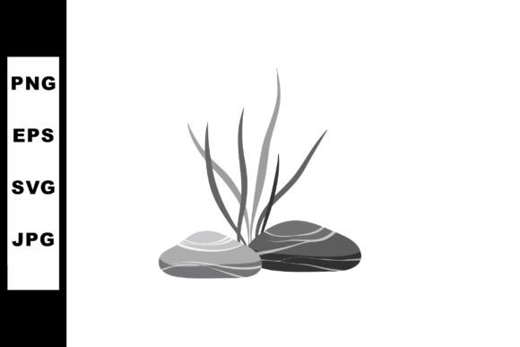 Decorative River Rocks and Tall Grass Ve Graphics