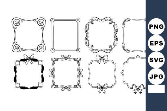Decorative Vintage Frames with Bows and