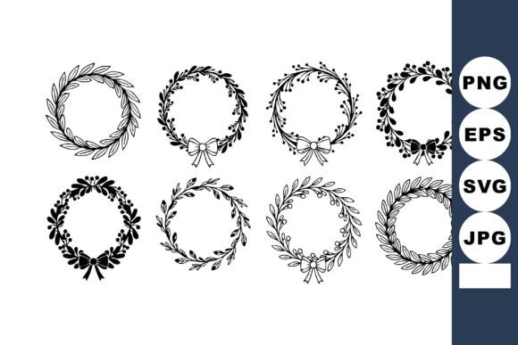 Decorative Vintage Wreath Collection Wit: Graphics for Elegant Branding