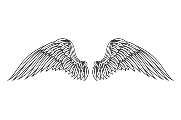 Decorative Wings Label: Graphics & Illustrations
