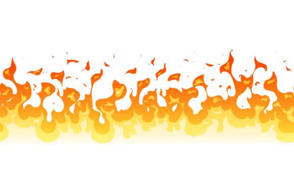 Fire Seamless Pattern. Decorative Banner