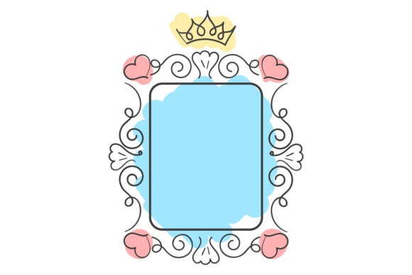 Princess Photo Frame with Decorative Han: Graphics for Local Business Branding