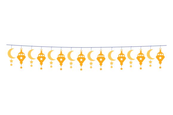 Ramadan Bunting. Golden Decorative Garla