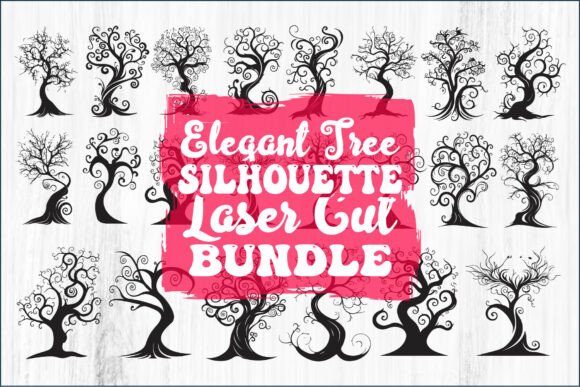 Tree Laser Cut Bundle Decorative Tree Graphics