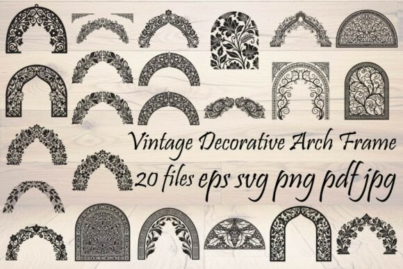 Vintage Decorative Arch Frame Vector Graphics