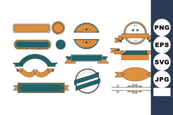 Vintage Style Decorative Badges and Labe for Graphics and Illustrations